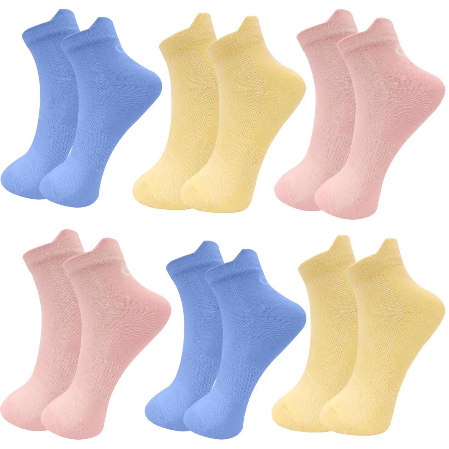 Xjarvis Miami Ankle Socks For Women & Girls  Soft Cotton, Odor-Free, Breathable & Comfortable Everyday Socks  Perfect For Sports, Running & Available Multicolor (Pack Of 6)