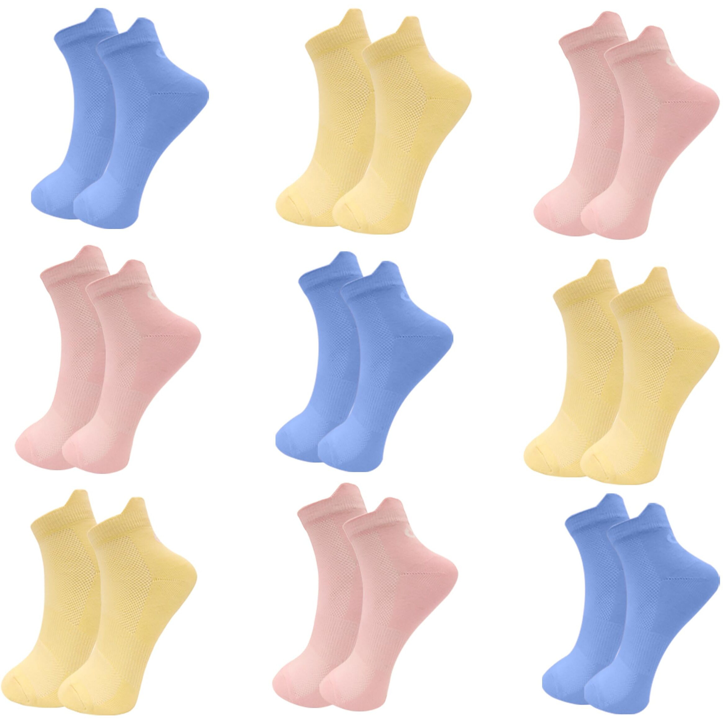 Xjarvis Miami Ankle Socks For Women & Girls  Soft Cotton, Odor-Free, Breathable & Comfortable Everyday Socks  Perfect For Sports, Running & Available Multicolor (Pack Of 9)
