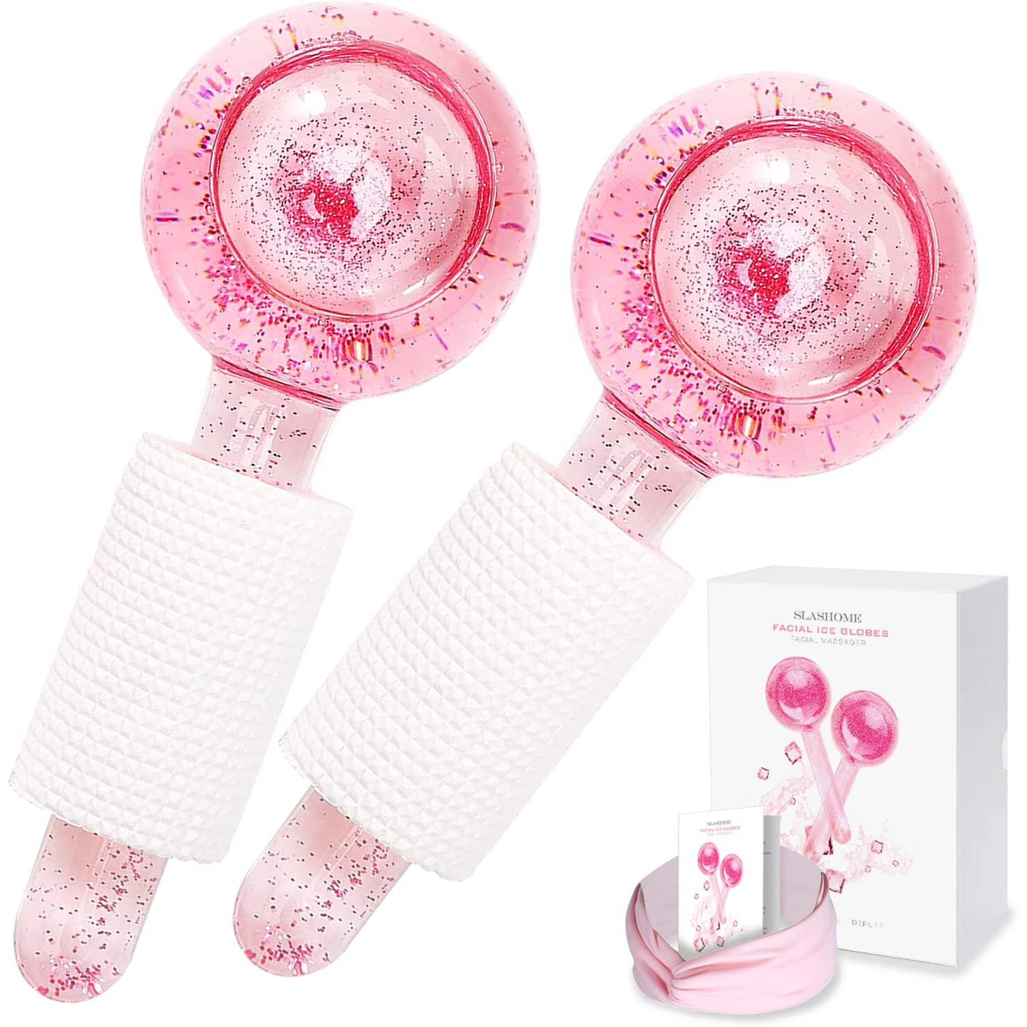 Slashome Ice Globes For Facials, Ice Globes, Facial Globes, Gacial Ice Globes, Cooling Globes, Massager For Face Neck & Eyes, Daily Beauty, Tighten Skin, Anti Ageing, Reduce Puffy And Wrinkle