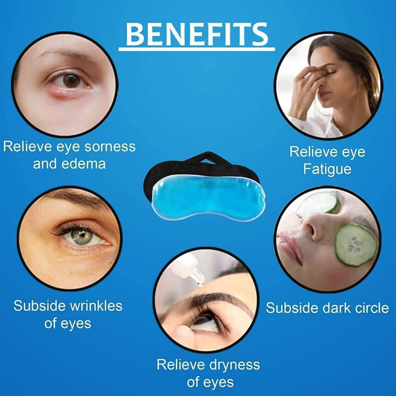 Episkey Primium Velvet Cooling Gel Relaxing Eye Sleep Mask For Dark Circles, Dry Eyes, Cooling Eyes, Pain Relief, Redness, Eye Patches, Sleeping Cool Pad Suitable For All Family Members Sleeping Mask Sky Blue (Sb-Gl)
