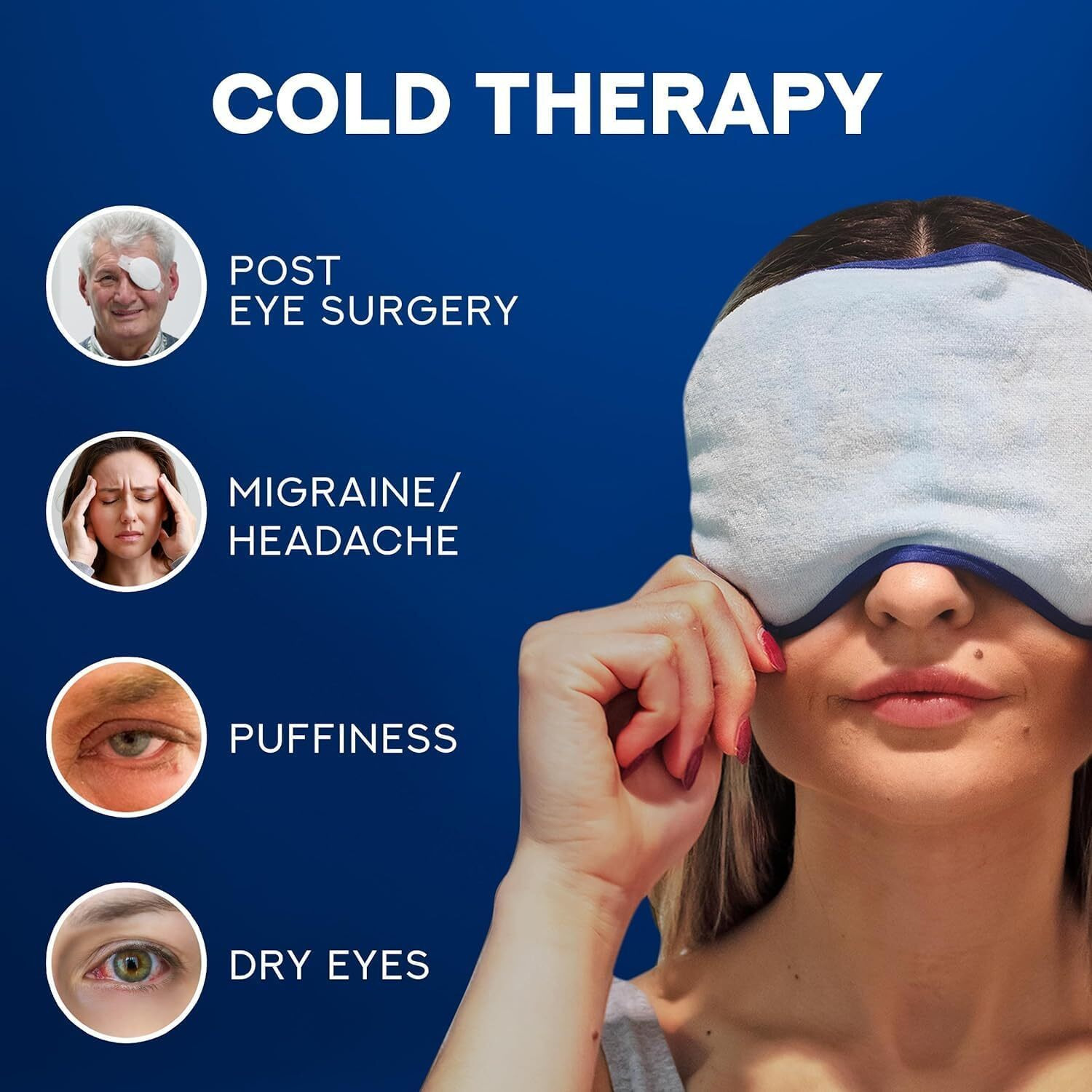 Episkey Primium Velvet Cooling Gel Relaxing Eye Sleep Mask For Dark Circles, Dry Eyes, Cooling Eyes, Pain Relief, Redness, Eye Patches, Sleeping Cool Pad Suitable For All Family Members Sleeping Mask Sky Blue (Sb-Gl)