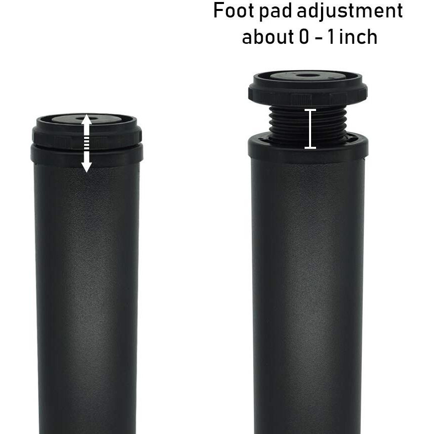 Qlly 28 Inch Adjustable Metal Desk Legs, Office Table Furniture Leg Set, Square Mounting Plate, Set Of 4 (Matt Black)