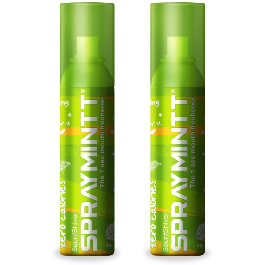 Spraymintt Mouth Freshener | 175+ Sprays Of Instant Long Lasting With Zero Calories Freshness | Saunfshiver Flavour | 15G - Pack Of 2