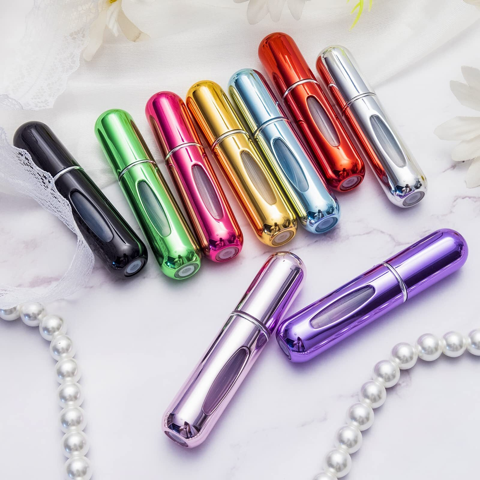 Yamadura Yuesuo Portable Mini Refillable Perfume Atomizer Bottle, Atomizer Perfume Spray, Scent Pump Case, Travel (5Ml, 4 Pack), Transparent