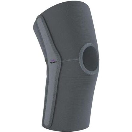 Tynor Elastic Knee Support | Compression Sleeve For Knee Pain Relief, Joint Support For Men & Women, Lightweight & Breathable Brace For Sports, Gym, Exercise & Daily Use | Pack Of 1 (Grey, Medium)