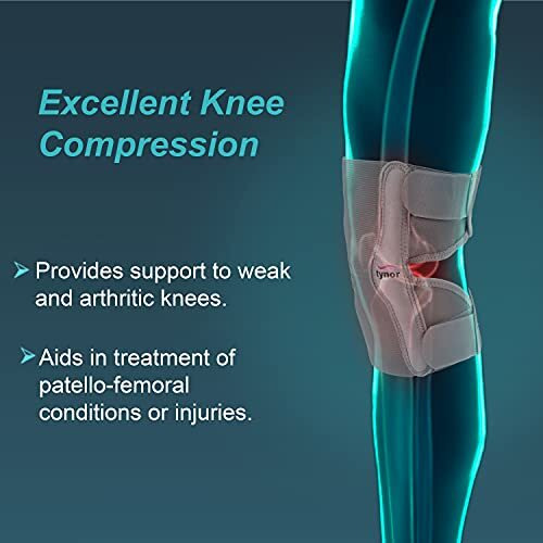 Tynor Elastic Knee Support | Compression Sleeve For Knee Pain Relief, Joint Support For Men & Women, Lightweight & Breathable Brace For Sports, Gym, Exercise & Daily Use | Pack Of 1 (Grey, Medium)