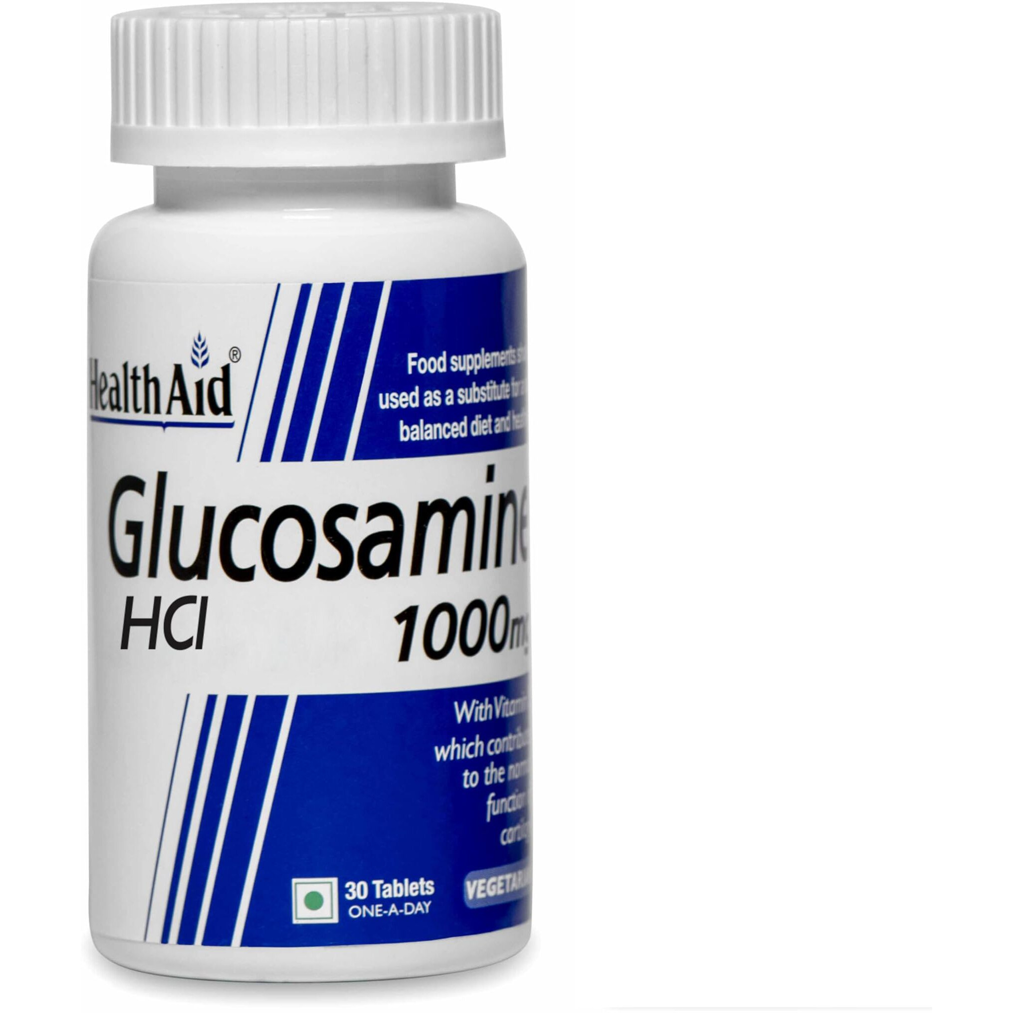 Healthaid Glucosamine Hcl 1000Mg With Vitamin C, Curcuma Extract & Manganese  30 Vegetarian Tablets For Joint Health, Flexibility, Mobility, Cartilage Support, Anti-Inflammatory & Bone Strength