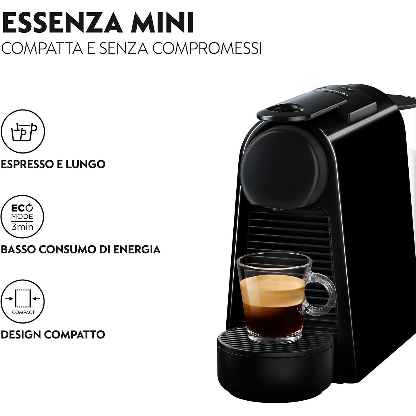 Nespresso Essenza Mini Espresso Machine By De'Longhi, Black, Pack Of 1