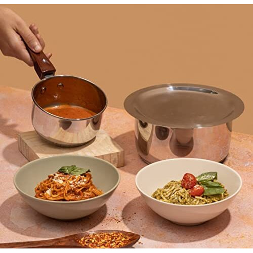 Vinod Stainless Steel Regular Saucepan (1.8 Liter) & Capsule Bottom Tope (1 Liter) With Lid (Induction And Gas Stove Friendly), 2 Years Warranty, Silver
