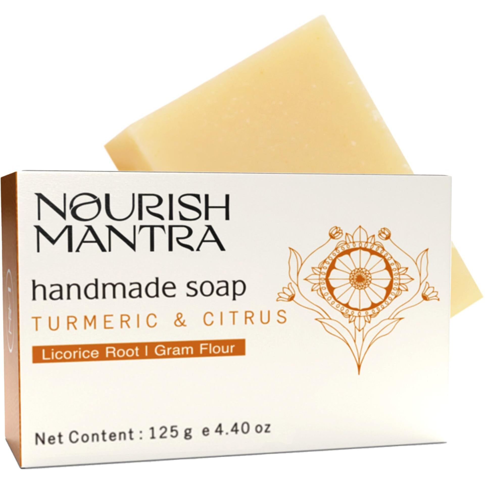 Nourish Mantra Turmeric & Citrus Handmade Bathing Soap/Made With Natural & Organic Ingredients/For Men & Women/Suits All Skin Types (125 Gm)
