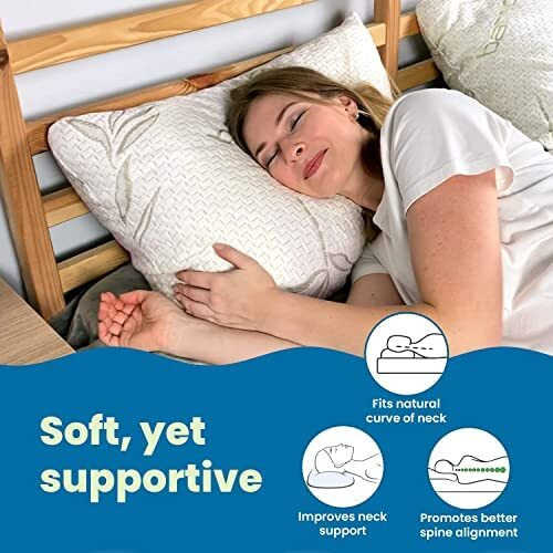 Sleepsia Cool Gel Orthopedic Memory Foam Pillows | Cervical Pillow For Neck & Shoulder Pain Relief - Bed Pillow For Sleeping, Ergonomic Support (Bamboo Memory Foam, King (35Lx20W))