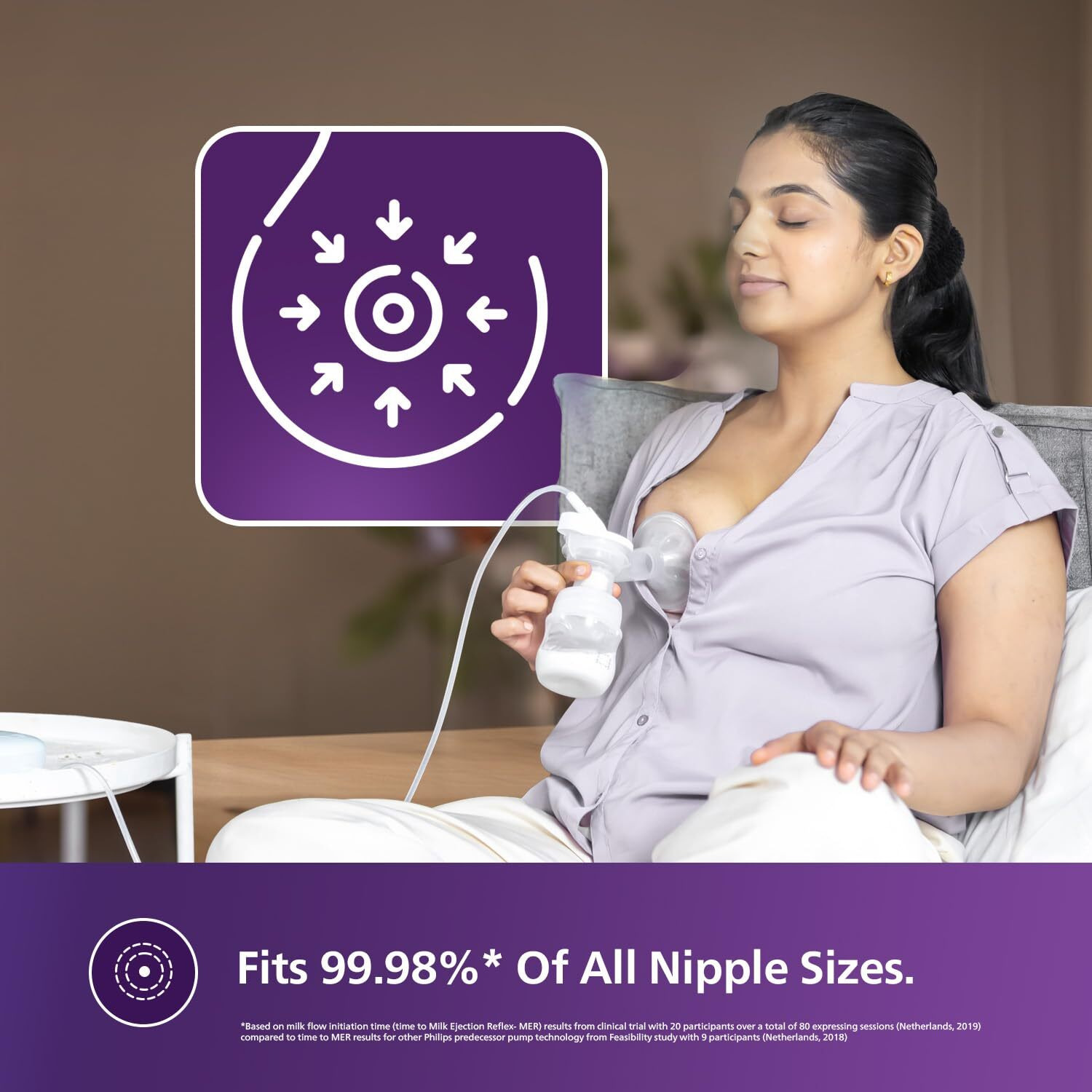 Philips Avent Portable Electric Breast Pump | No.1 Brand Recommended By Moms Worldwide | Soft Adaptive Silicon Cushion | One Size Fits All | 4 + 4 Expression And Stimulation Settings | Quiet Motor |Corded Scf323/11
