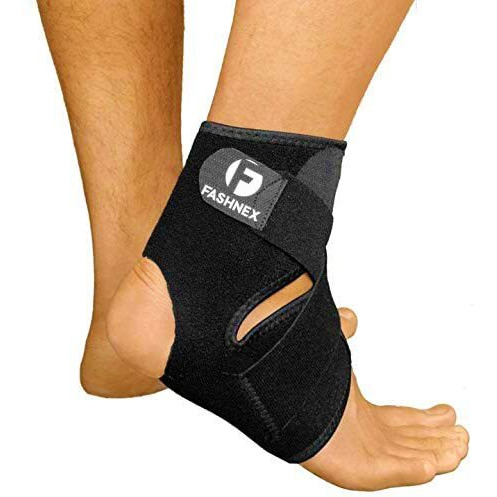 Fashnex Neoprene Premium Ankle Support Compression Brace For Injuries, Ankle Protection Guard Helpful In Pain Relief And Recovery. Ankle Band For Men & Women (Free Size), Black, (As Per Image)