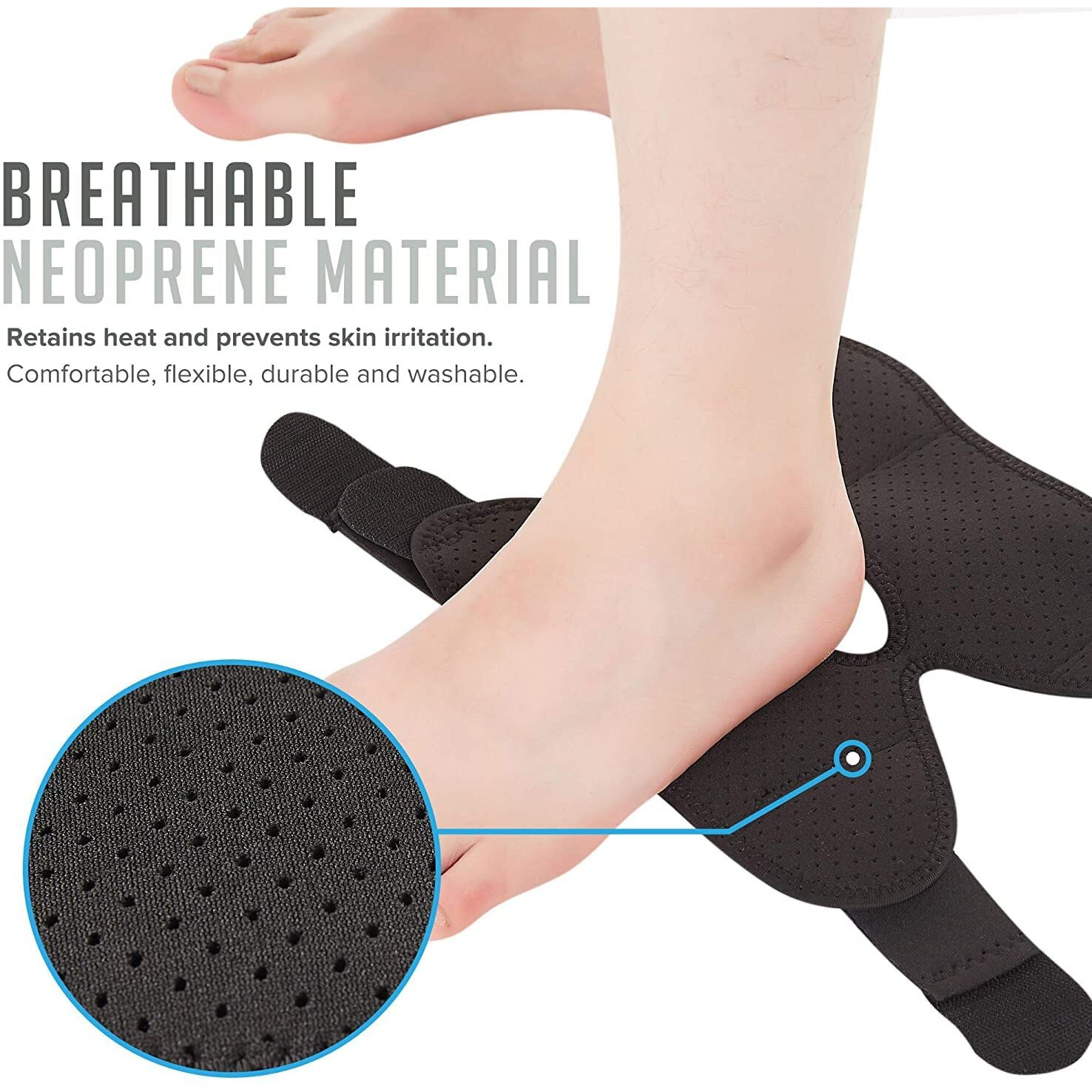 Fashnex Neoprene Premium Ankle Support Compression Brace For Injuries, Ankle Protection Guard Helpful In Pain Relief And Recovery. Ankle Band For Men & Women (Free Size), Black, (As Per Image)