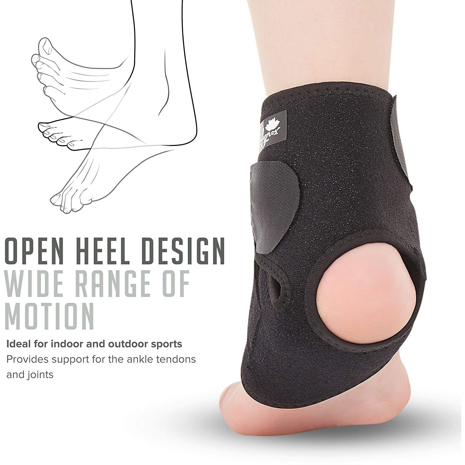 Fashnex Neoprene Premium Ankle Support Compression Brace For Injuries, Ankle Protection Guard Helpful In Pain Relief And Recovery. Ankle Band For Men & Women (Free Size), Black, (As Per Image)