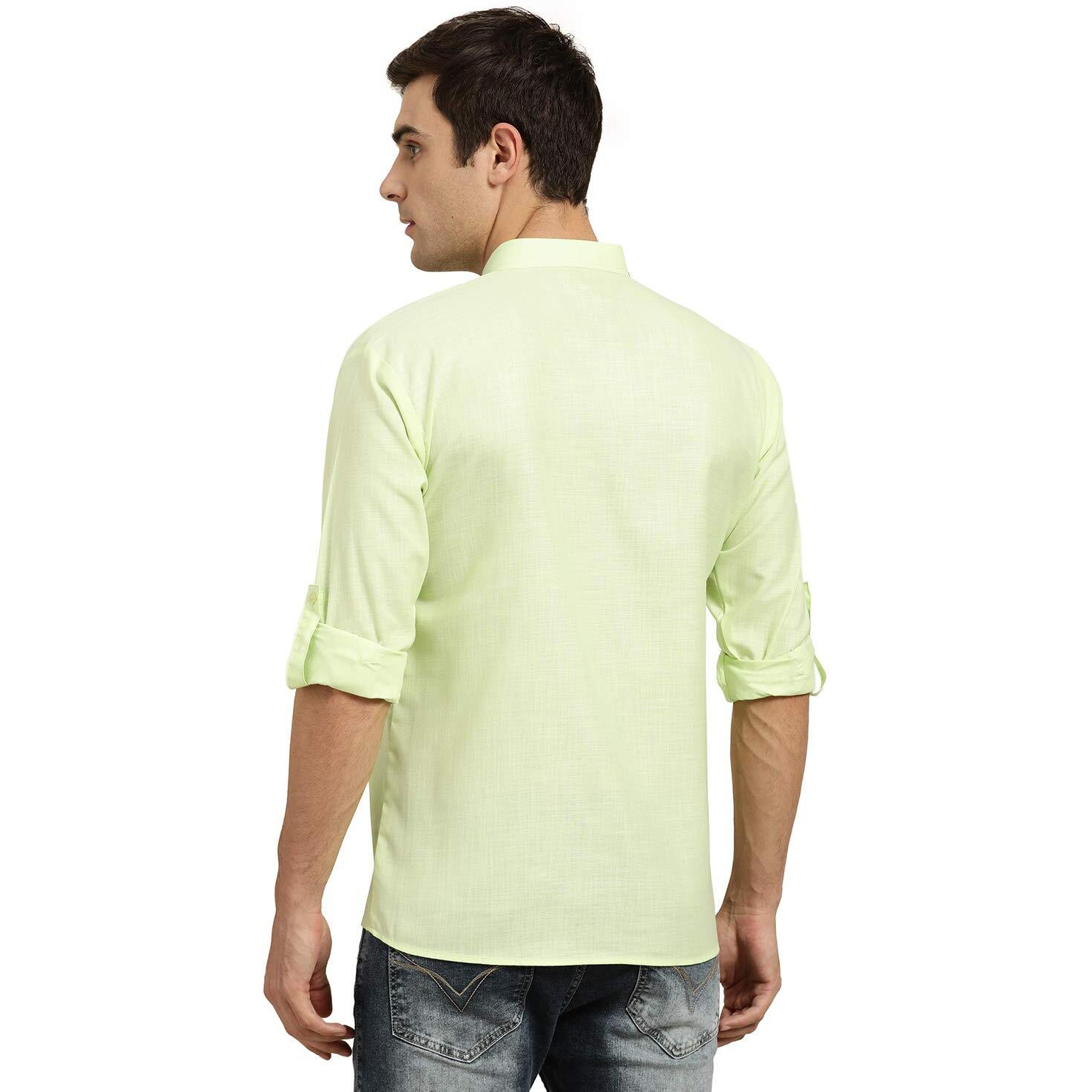 Sojanya (Since 1958, Men's Cotton Green Short Kurta, Size 42