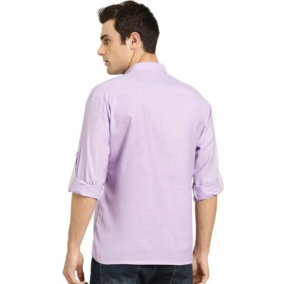 Sojanya (Since 1958, Men's Cotton Purple Short Kurta, Size 42