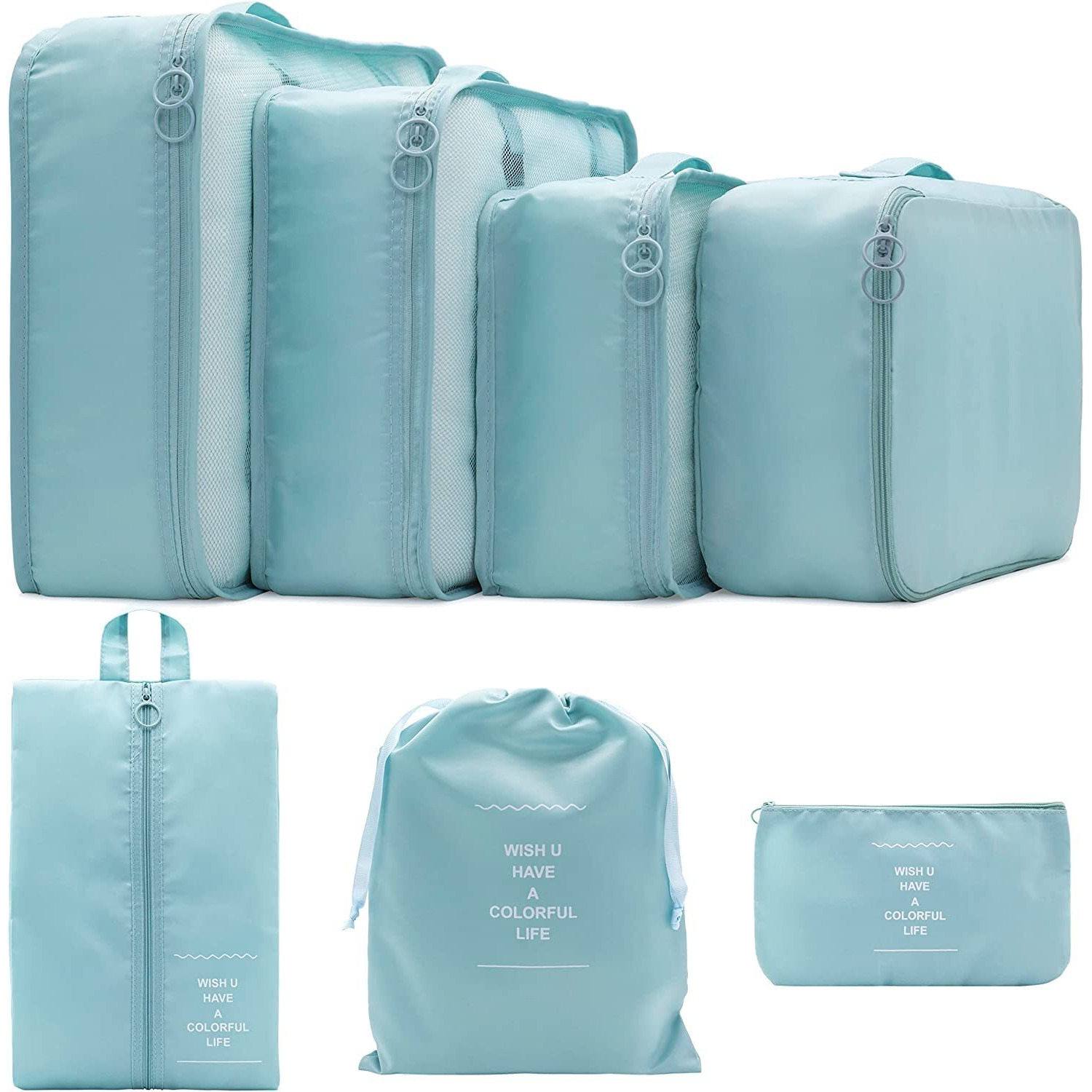 Ladiosa Travel Organizer, Packing Cubes For Travel, Travel Essentials, Packing Cubes, Packing Bags For Clothes, Travel Organizer For Women Travel Organizer, Nylon, 2.8 Cm, 19.2 Cm, Blue
