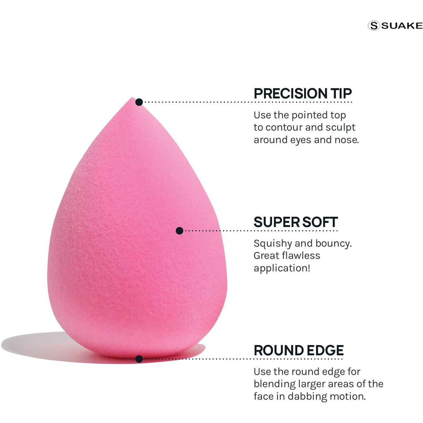 Suake 6-In-1 Professional Beauty Blender Sponge For Face Makeup With Cotton Pad Foundation Beauty Blender, Powder Buff, And Cosmetic Puff Perfect For Women's & Girls Cosmetic Makeup | Beauty Blender Sponge Set Is For All Skin Types - Soft, Latex-Free, Reusable & Washable (Multi-Color)
