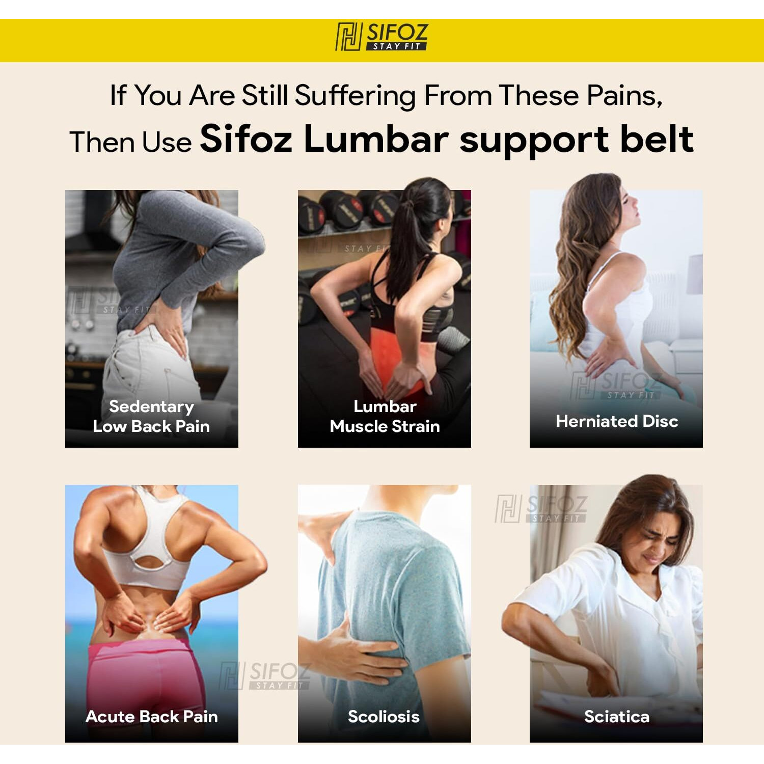 Sifoz Lumbo Sacral Lower Back Pain Relief Brace With Double Strapping For Orthopedic Sacral Waist Back Spine Support, Back Support Lumbar Pain Belt For Men & Women (Xl (46-52))