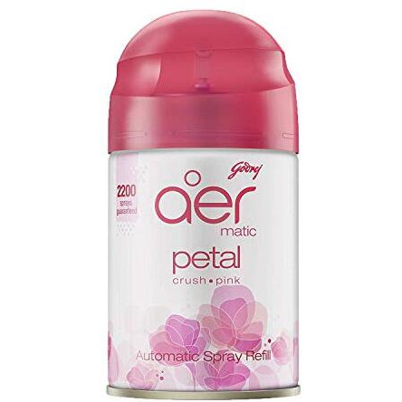 Godrej Aer Matic Refill - Automatic Air Freshener With Flexi Control/Petal Crush Pink (225Ml)