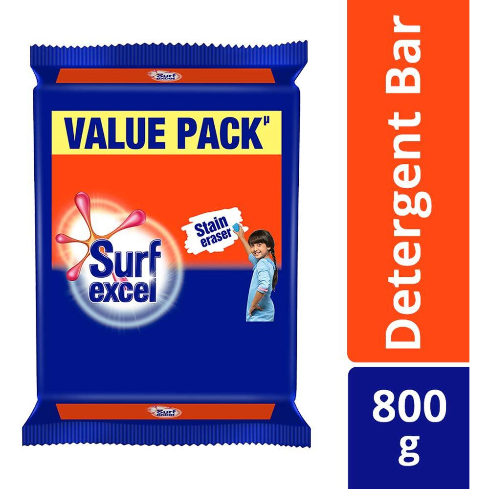 Surf Excel Detergent Bar - 800 G (Pack Of 4 X 200 G)