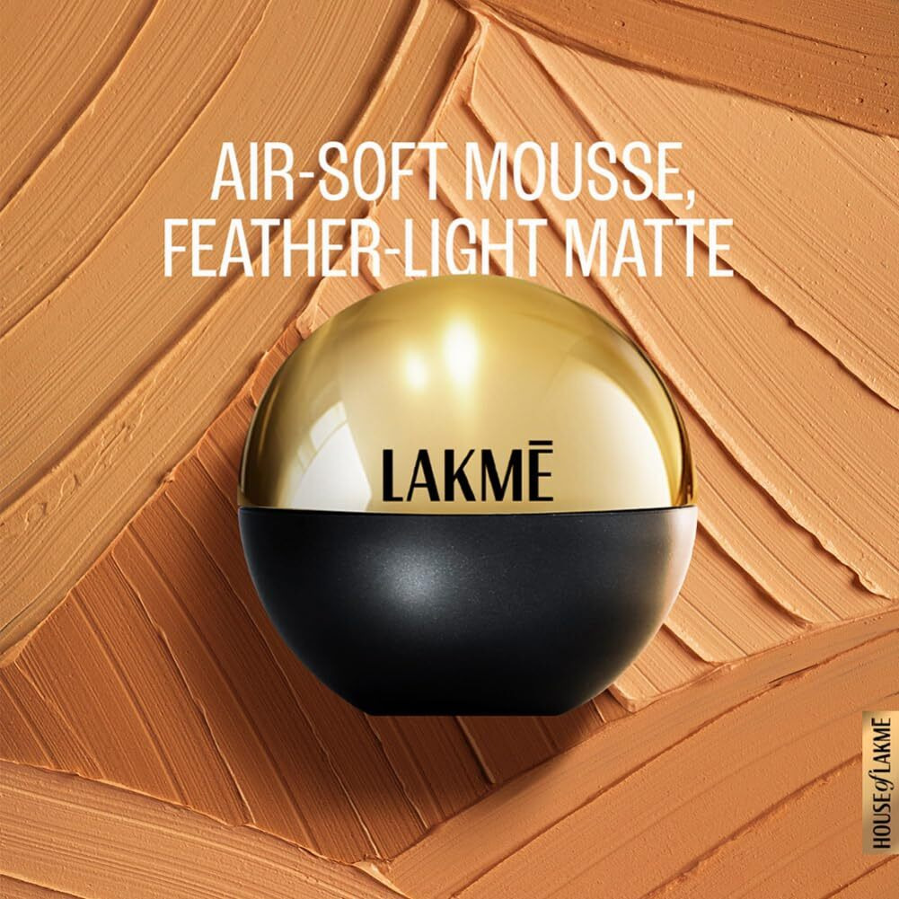 Lakm Xtraordin-Airy Mattereal Mousse Foundation, Matte Finish, Minimizes Pores, Has Spf8, 06 Almond Honey 25G