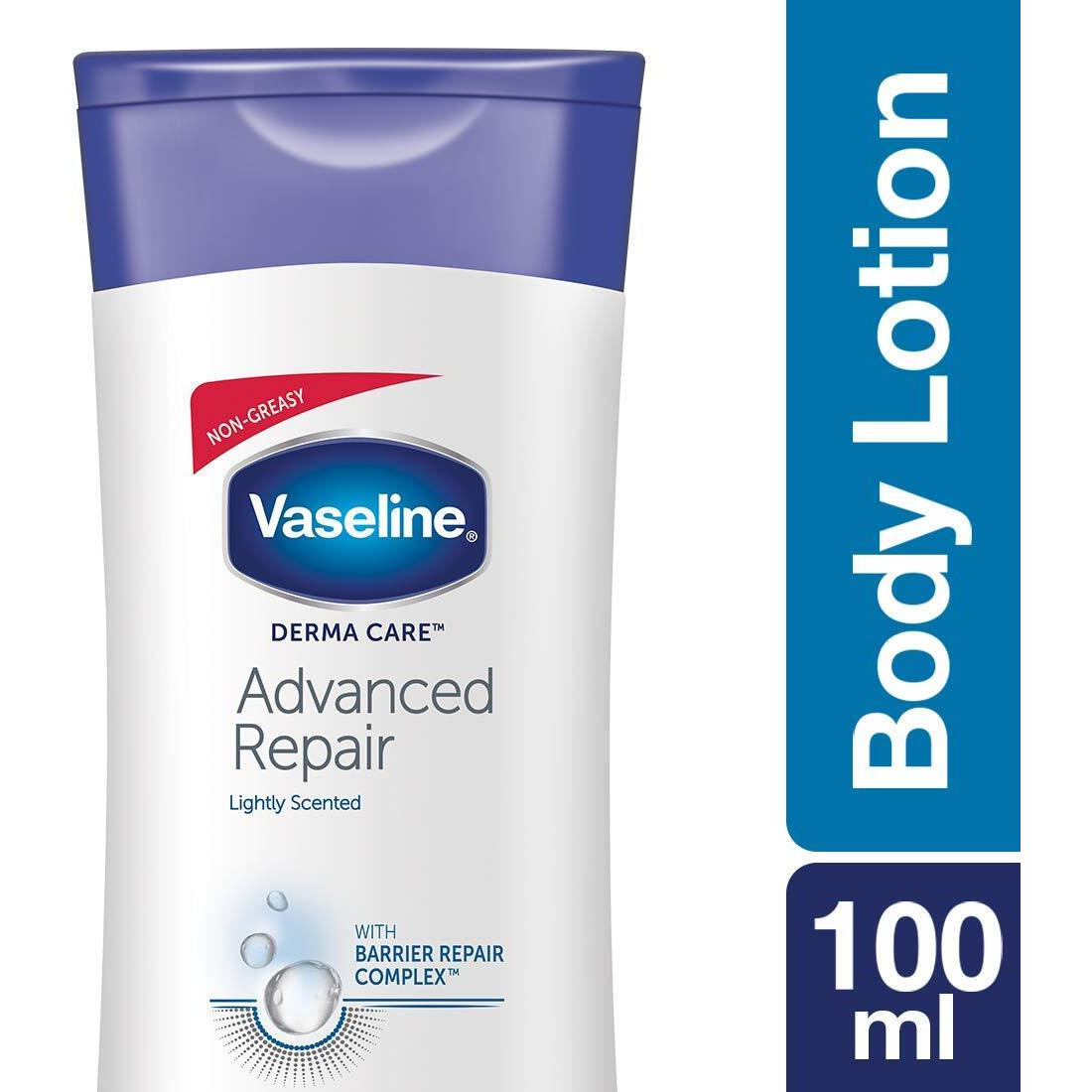 Vaseline Derma Care Advanced Repair Body Lotion, For Sensitive, Dry Skin, Non Greasy, Long Lasting Moisturisation, 100 Ml