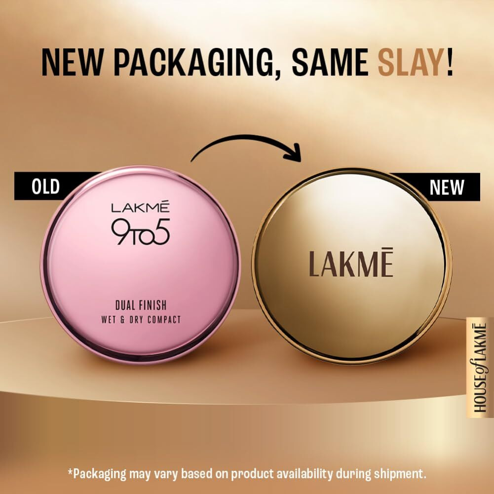 Lakme 9 To 5 Primer With Matte Powder Foundation Compact, Natural Light, 9G