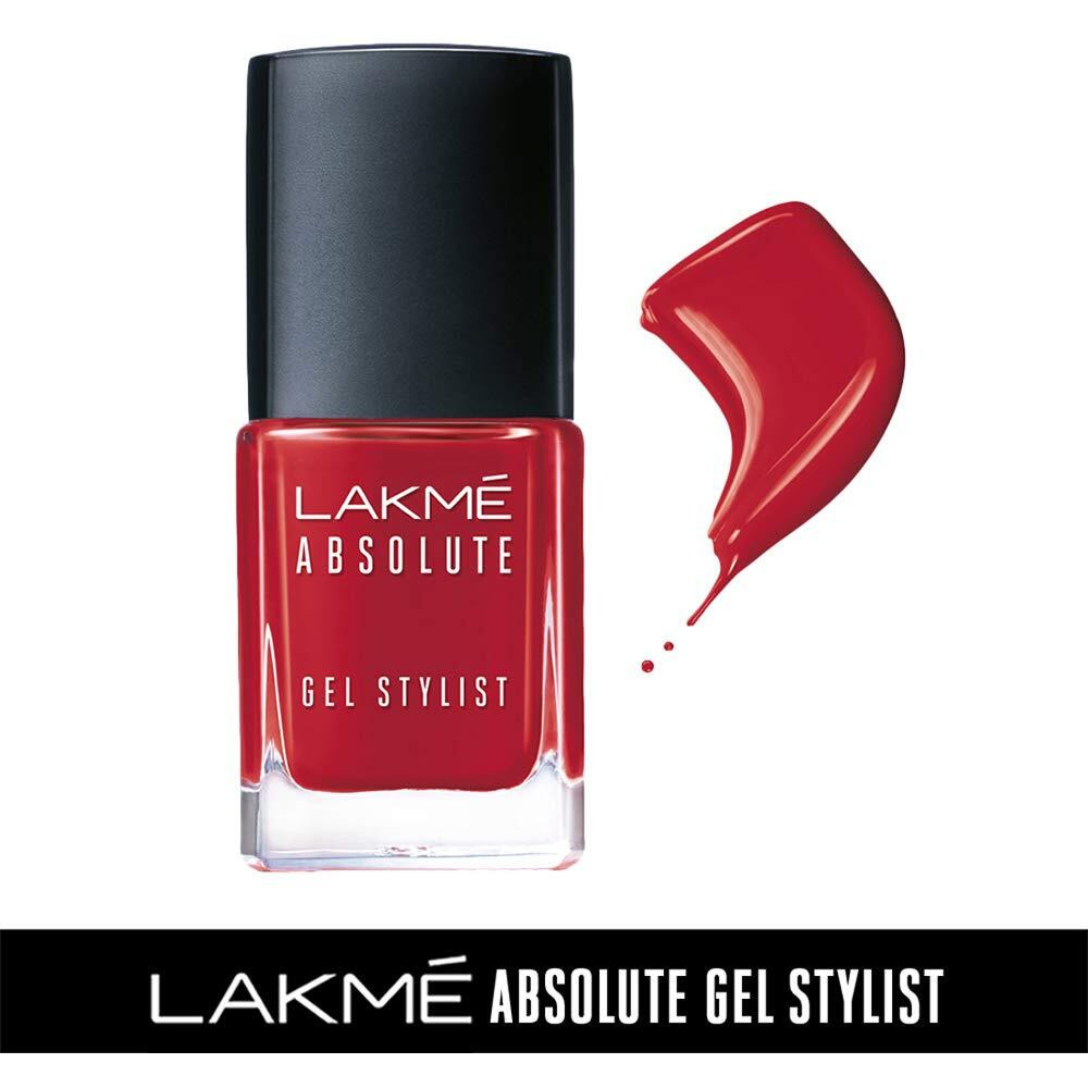 Lakm Absolute Gel Stylist Nail Color, Scarlet Red, 12 Ml