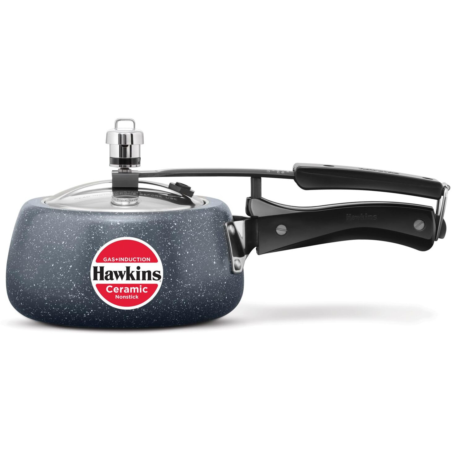 Hawkins 1.5 Litre Ceramic Nonstick Pressure Cooker, Induction Inner Lid Cooker, Granite Contura Shaped Cooker, Best Cooker, Blue (Icc15)