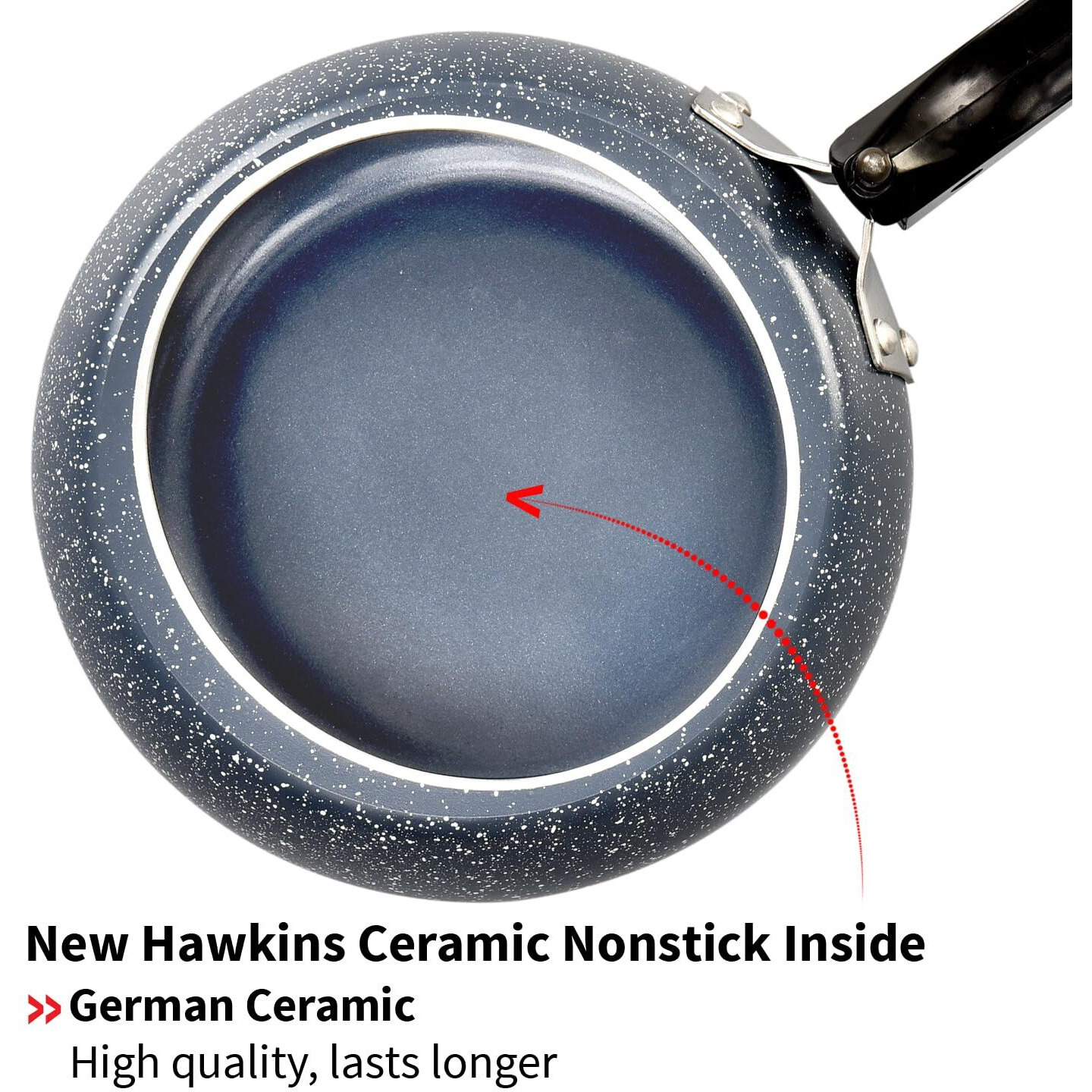 Hawkins 1.5 Litre Ceramic Nonstick Pressure Cooker, Induction Inner Lid Cooker, Granite Contura Shaped Cooker, Best Cooker, Blue (Icc15)