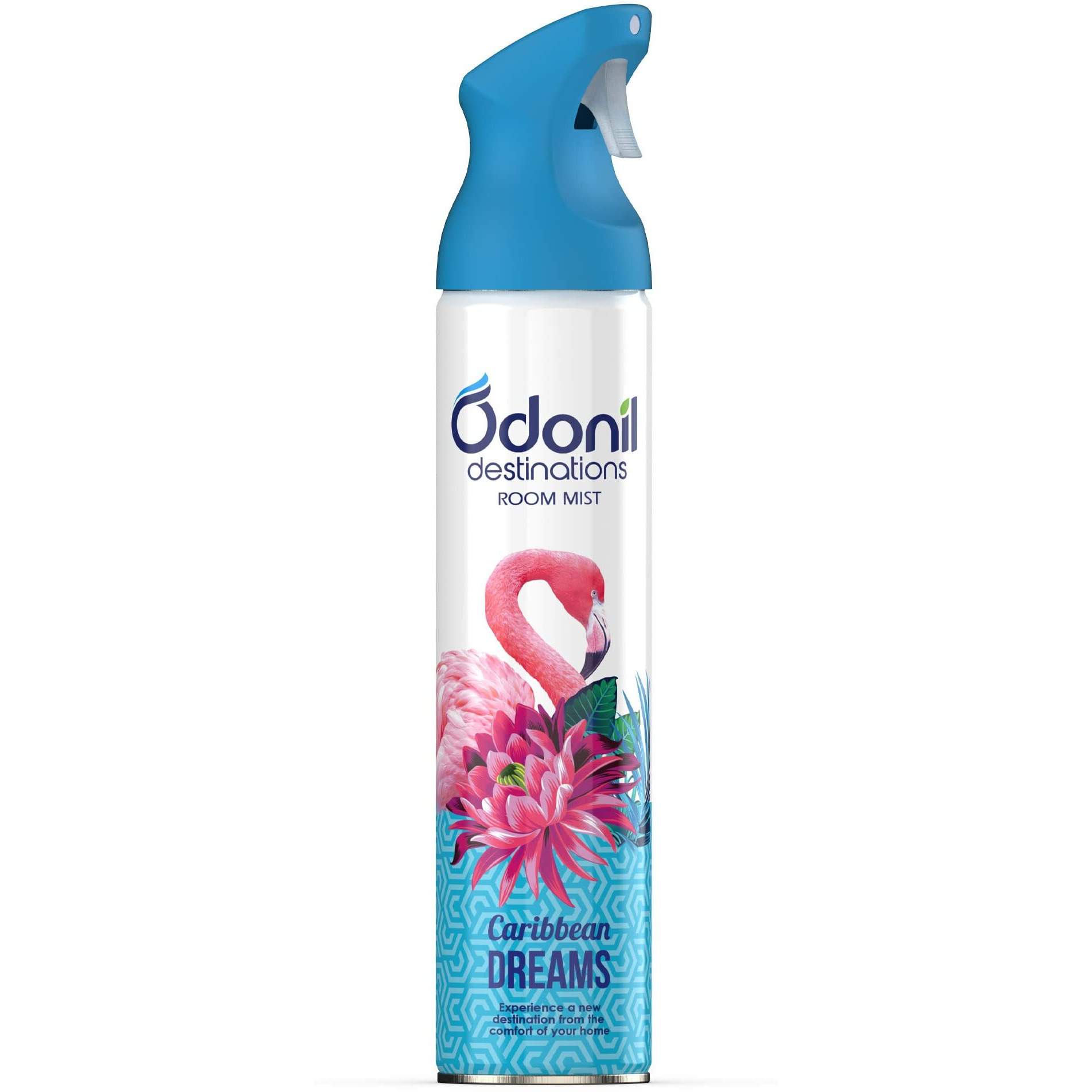 Odonil Destinations Room Air Freshener Spray 240Ml - Carribean Dreams | Long Lasting Fragrance Blue