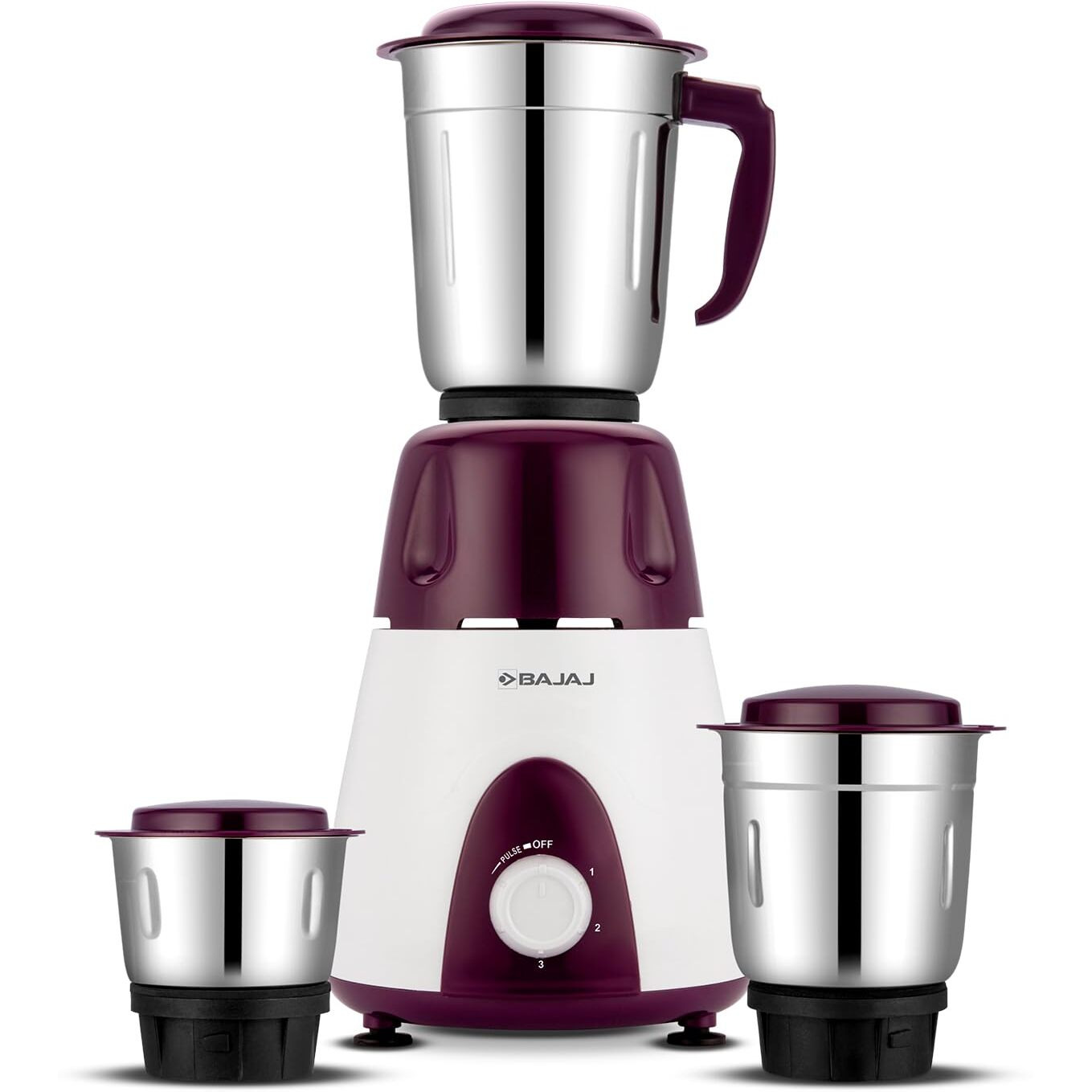 Bajaj Rex Mixer Grinder 500W|Mixie For Kitchen With Nutri-Pro Features|3 Ss Mixer Jars For Heavy Duty Grinding|Adjustable Speed Control|Multifunctional Blade System|2 Year Warranty By Bajaj|Purple