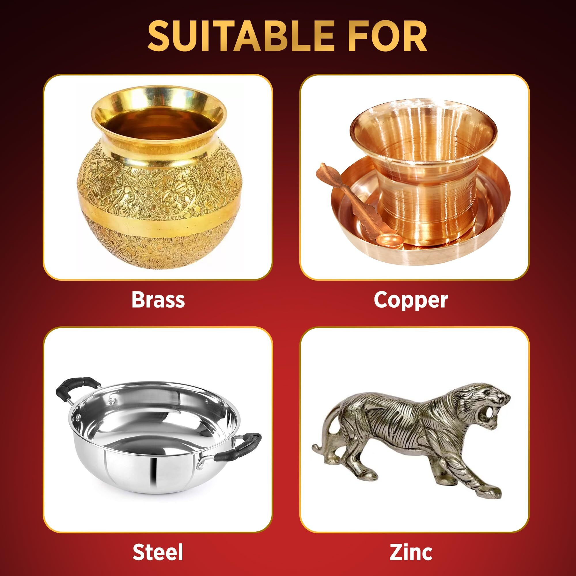 Brasso Metal Polish 500Ml | For Brass, Copper, Zinc & Steel | Cleans, Protects & Shines Metal Surfaces