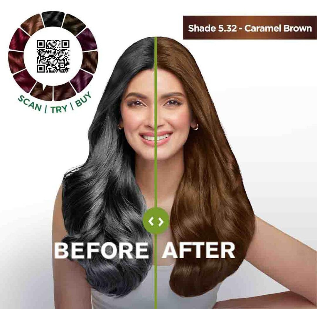 Garnier, Hair Colouring Creme, Long-Lasting Colour, Smoothness & Shine, Color Naturals, Shade 5.32 Caramel Brown, 70Ml + 60G