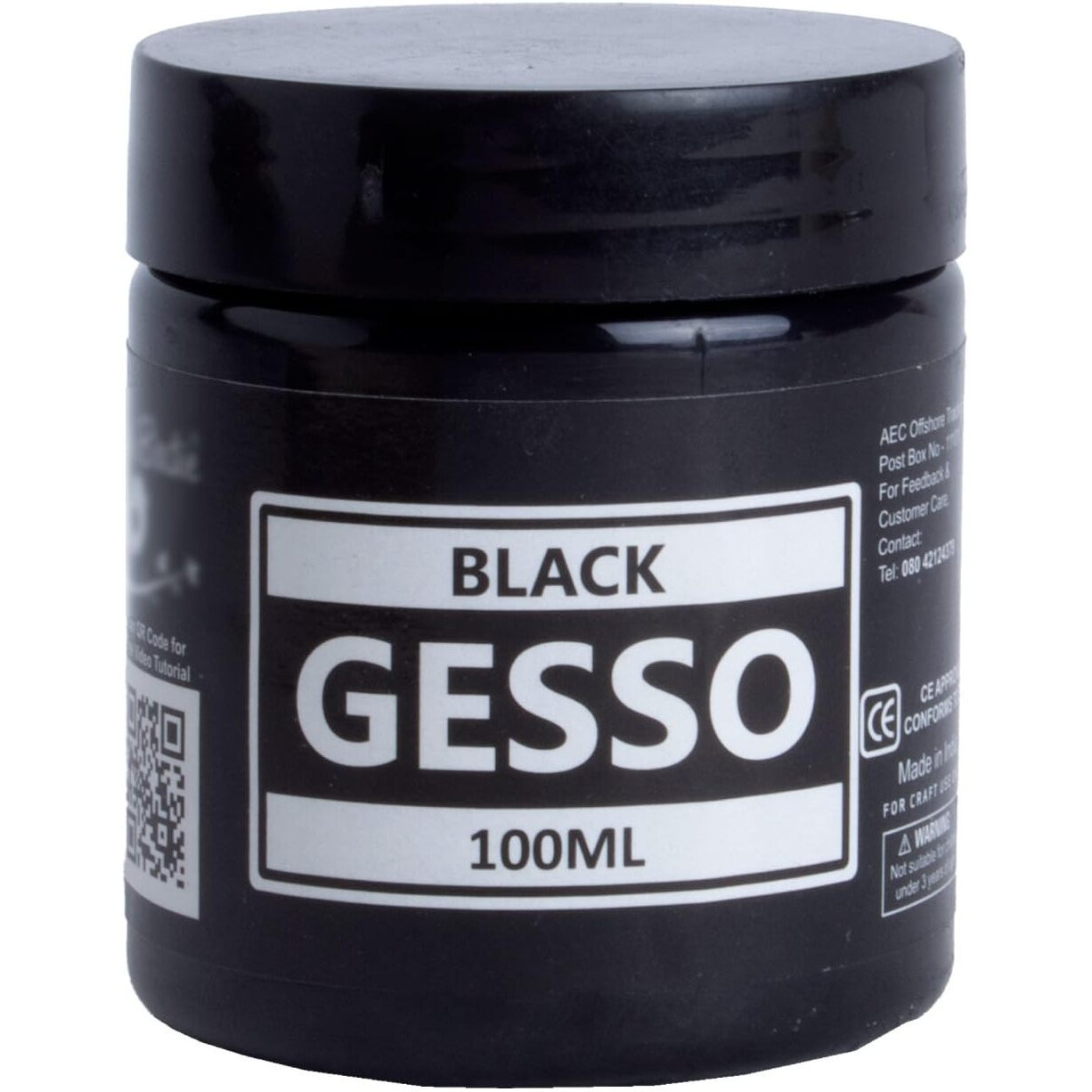 Little Birdie Acrylic Gesso Black 100 Ml | Premium Water-Based Gesso For Acrylic, Oil Paints & Mixed Media - Matte, Water-Resistant Primer For Canvas, Wood, Paper & More