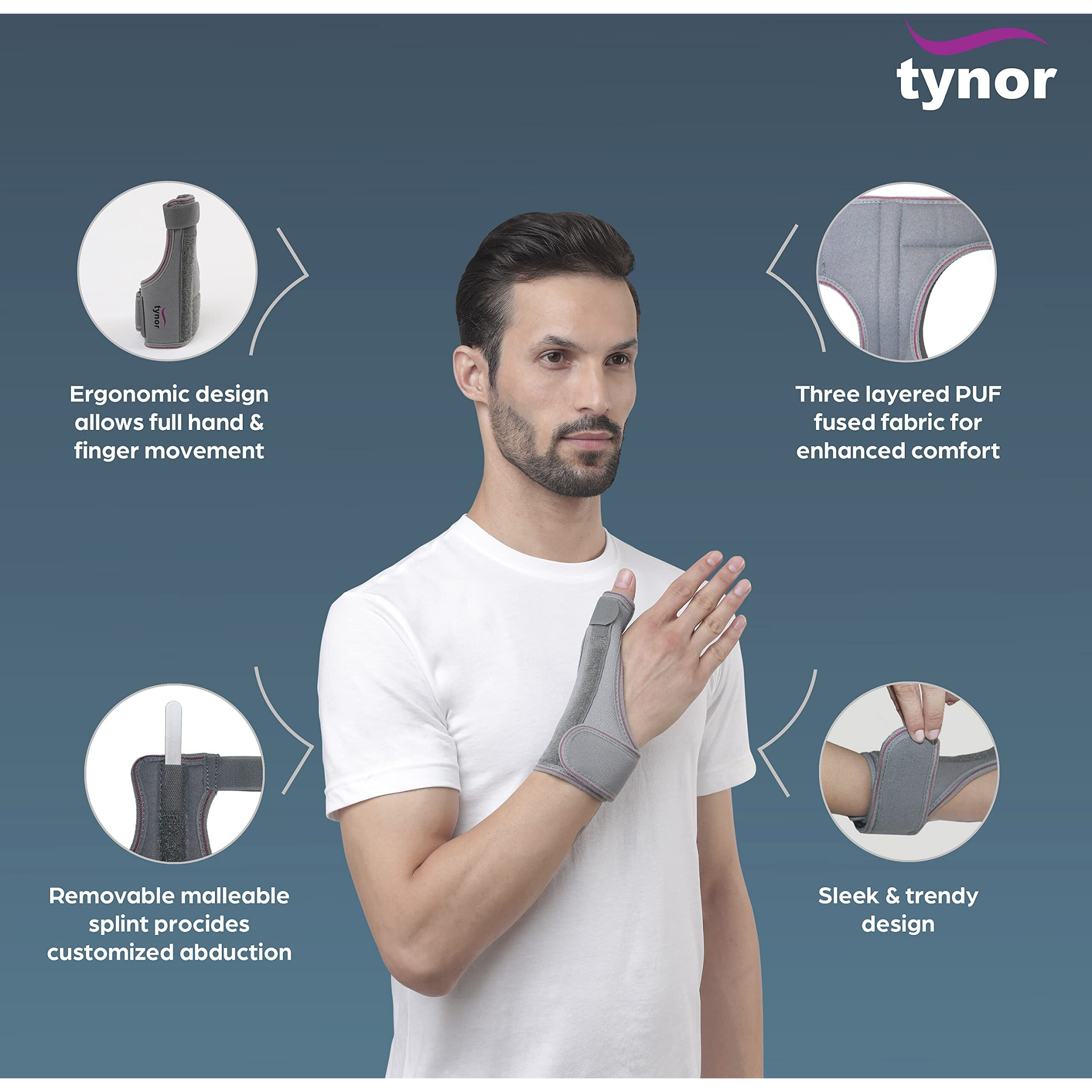 Tynor Thumb Spica Splint, Grey, Universal Size, 1 Unit