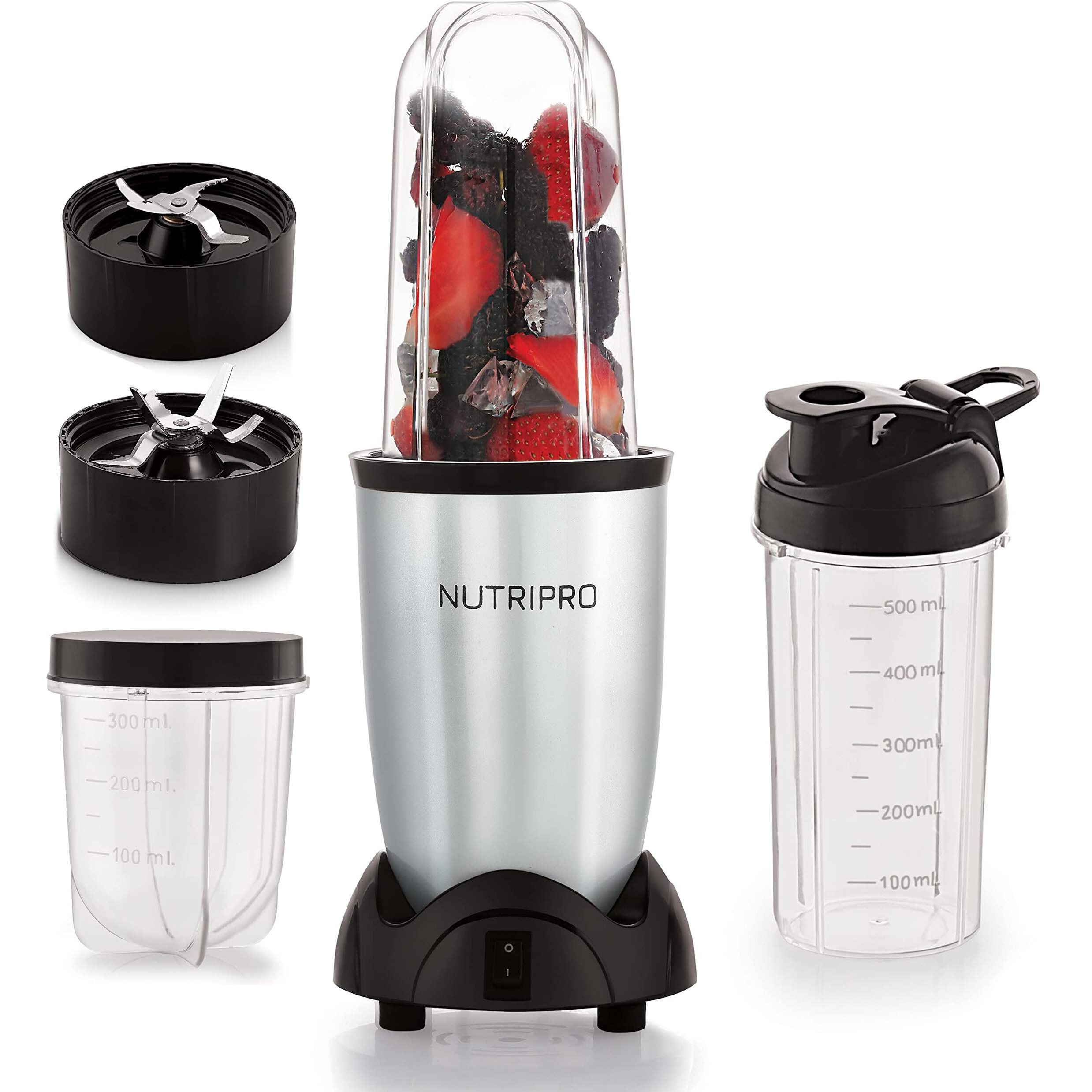 Nutripro Copper Juicer Mixer Grinder - Smoothie Maker - 500 Watts (3 Jars, Silver) - 2 Year Warranty