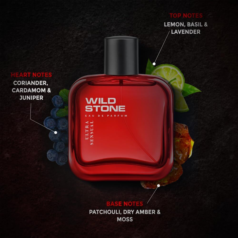 Wild Stone Ultra Sensual Edp Premium Perfume For Men, 100 Ml | Long-Lasting Eau De Parfum | Luxury Fragrances | Smell Great All Day | Ideal Gift For Him.