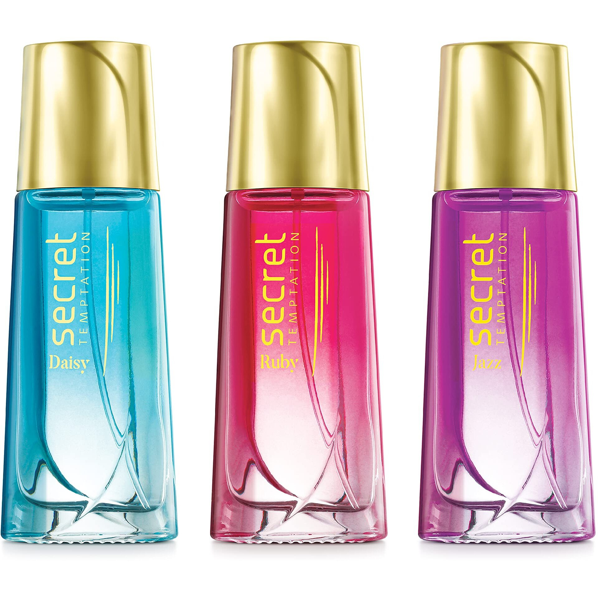 Secret Temptation Eau De Parfum Gift Set For Women, Pack Of 3 (3X30Ml) | Premium Long-Lasting Perfume Gift Pack | Elegant & Luxurious Fragrances With Ruby, Daisy & Jazz | Best Gift For Her For Any Occasion