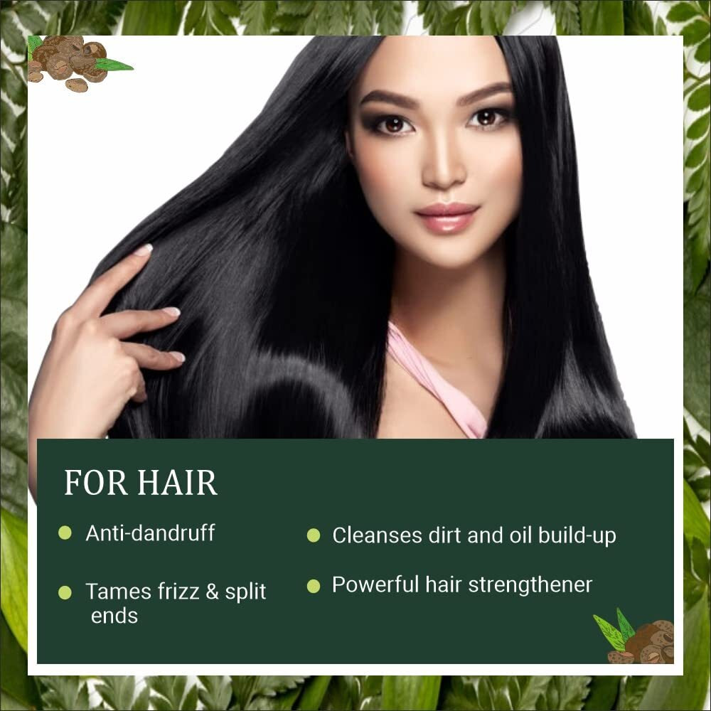 Indus Valley Reetha Fruit Powder | Sapindus Mukorossi With Herbal Henna Powder- 100% Natural, Pure And Organic For Hair And Skin Care (100G +100G200G)