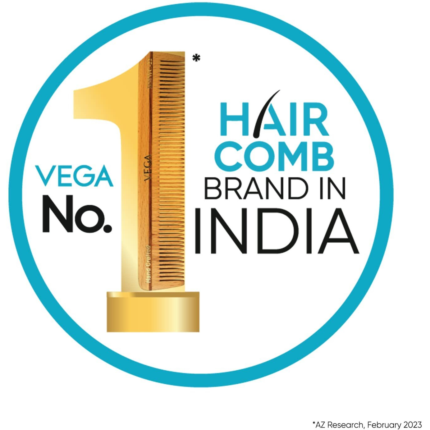 Vega General Grooming Hair Comb, (India's No.1* Hair Comb Brand)For Men And Women, Black, Handmade, (Hmbc-110)