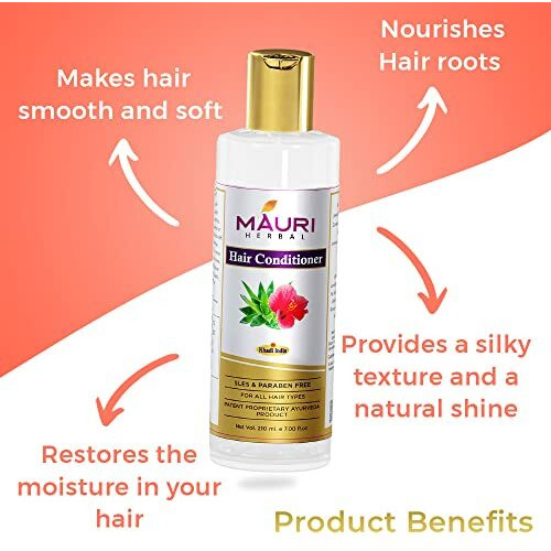 Khadi Mauri Herbal Hair Conditioner - Nourishes & Deeply Conditions Hair & Scalp For Smooth & Silky Hair - Enriched With Aloe Vera - 210 Ml