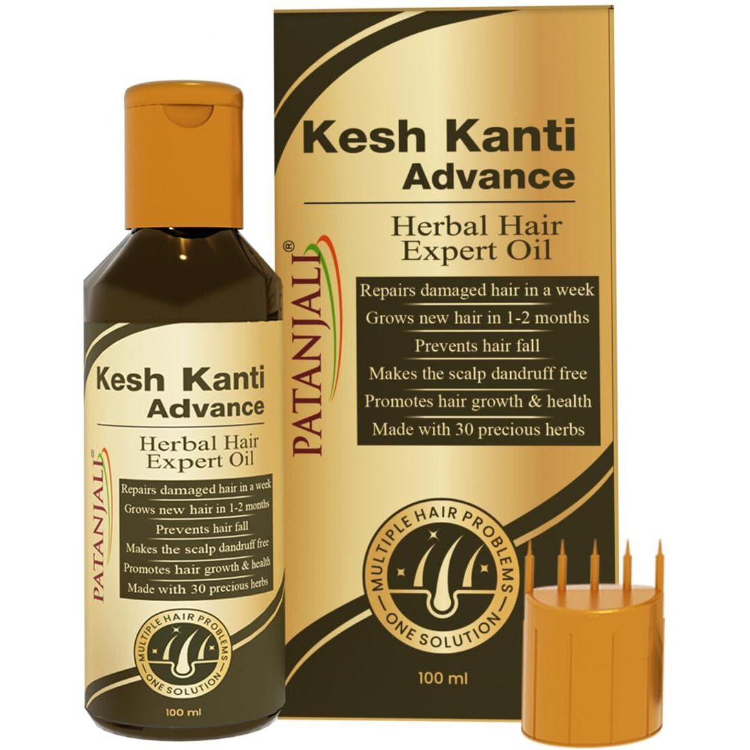 Patanjali Kesh Kanti Advance Herbal Hair Expert Oil 100Ml, Stronger & Longer Hair For Women & Men, Nourishing Hair Oil Enriched With Amla, Reetha, Kalonji & Shikakai