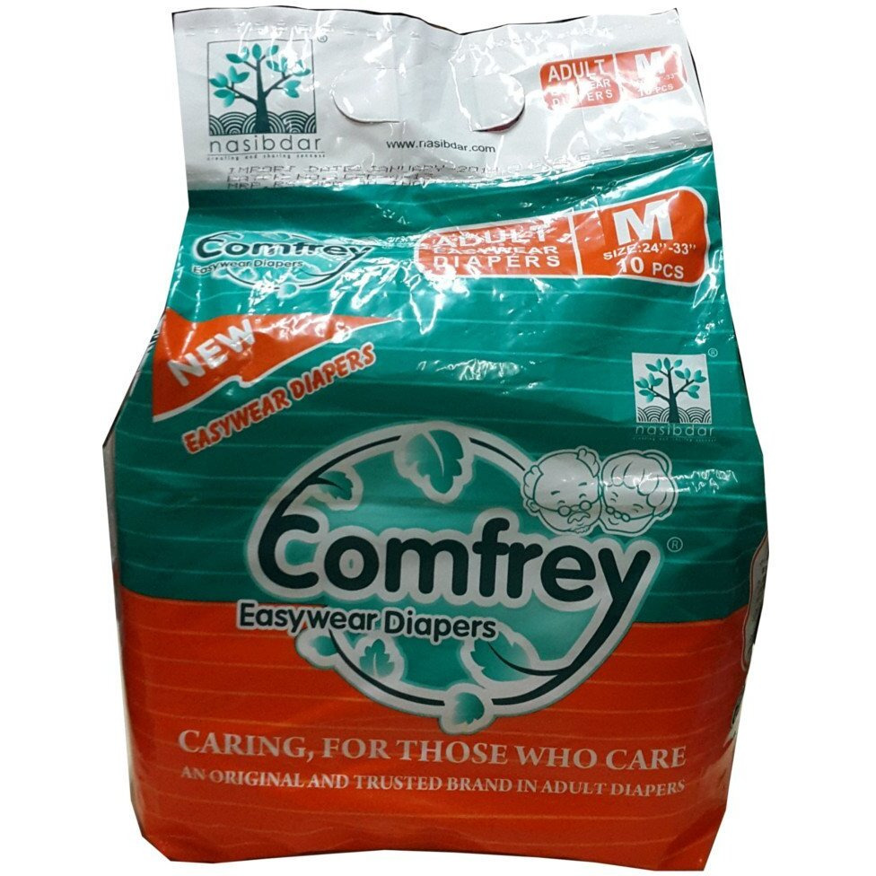 Comfrey Adult Pant Type Easy Wear Diapers Medium - 10's Size 24Inches To 33Inches, 10 Count