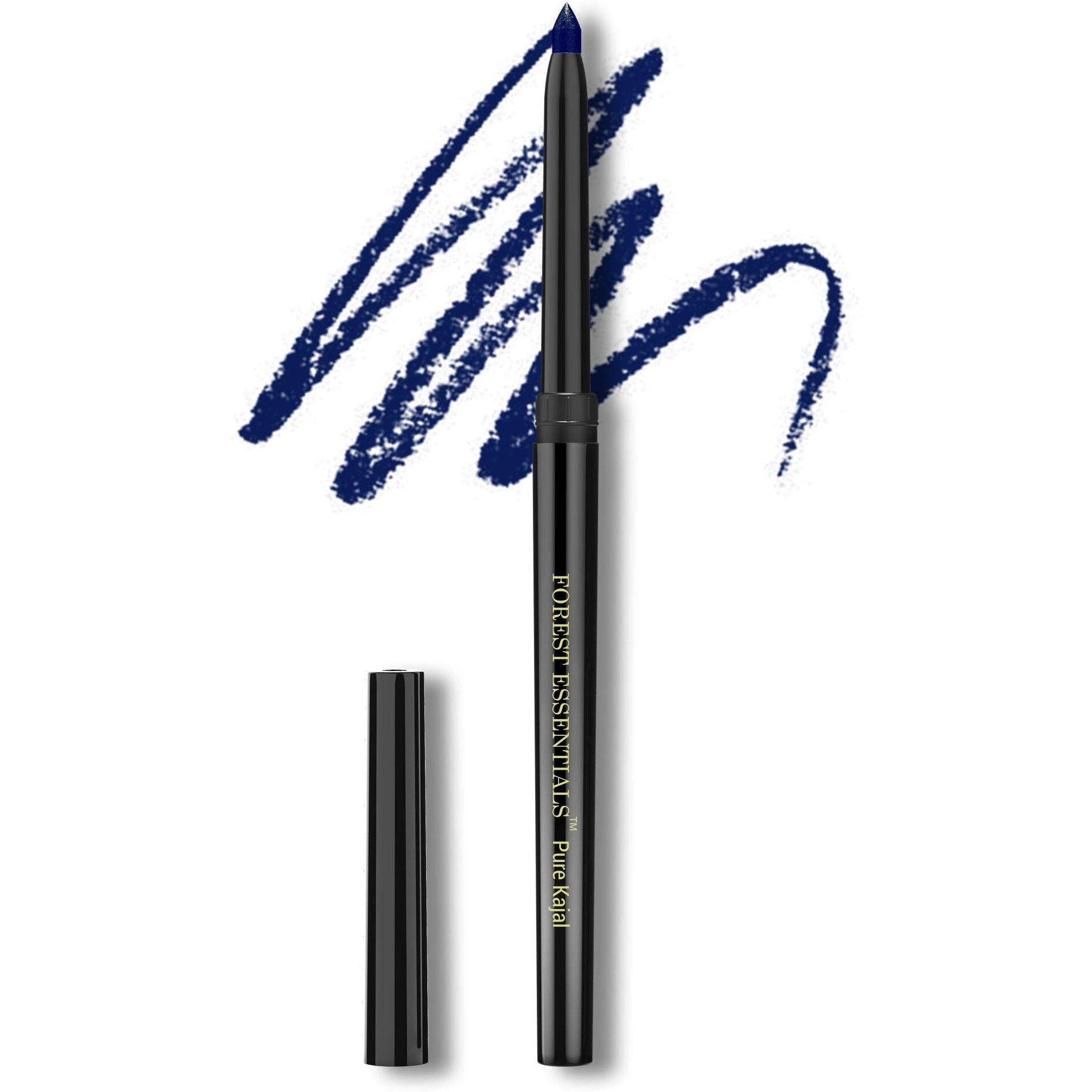 Forest Essentials Gulaab Khaas Kajal Cobalt Blue | Made With Cow Ghee & Rose Petals | Natural Highly Pigmented Kajal | Helps In Cooling & Soothing The Eyes