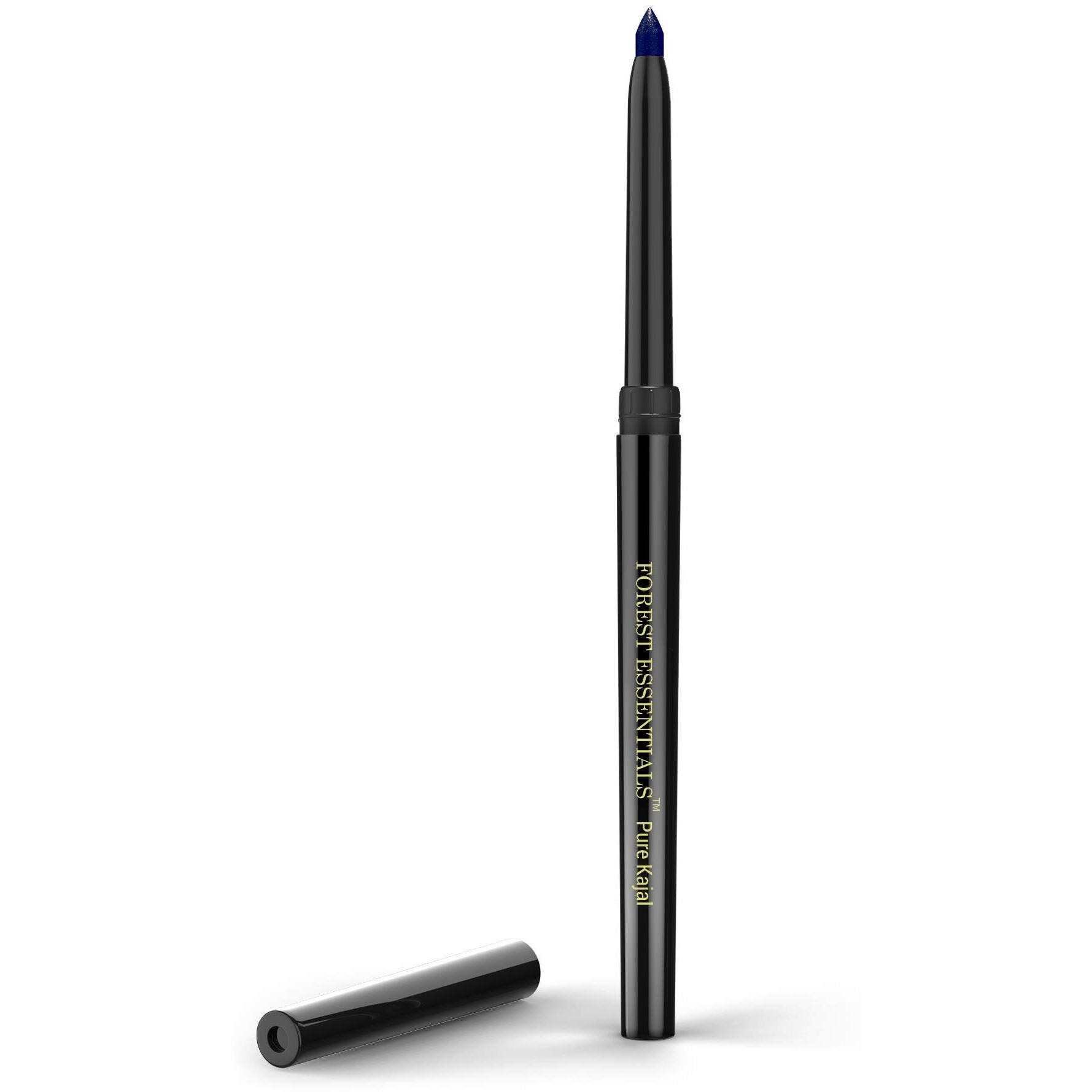 Forest Essentials Gulaab Khaas Kajal Cobalt Blue | Made With Cow Ghee & Rose Petals | Natural Highly Pigmented Kajal | Helps In Cooling & Soothing The Eyes