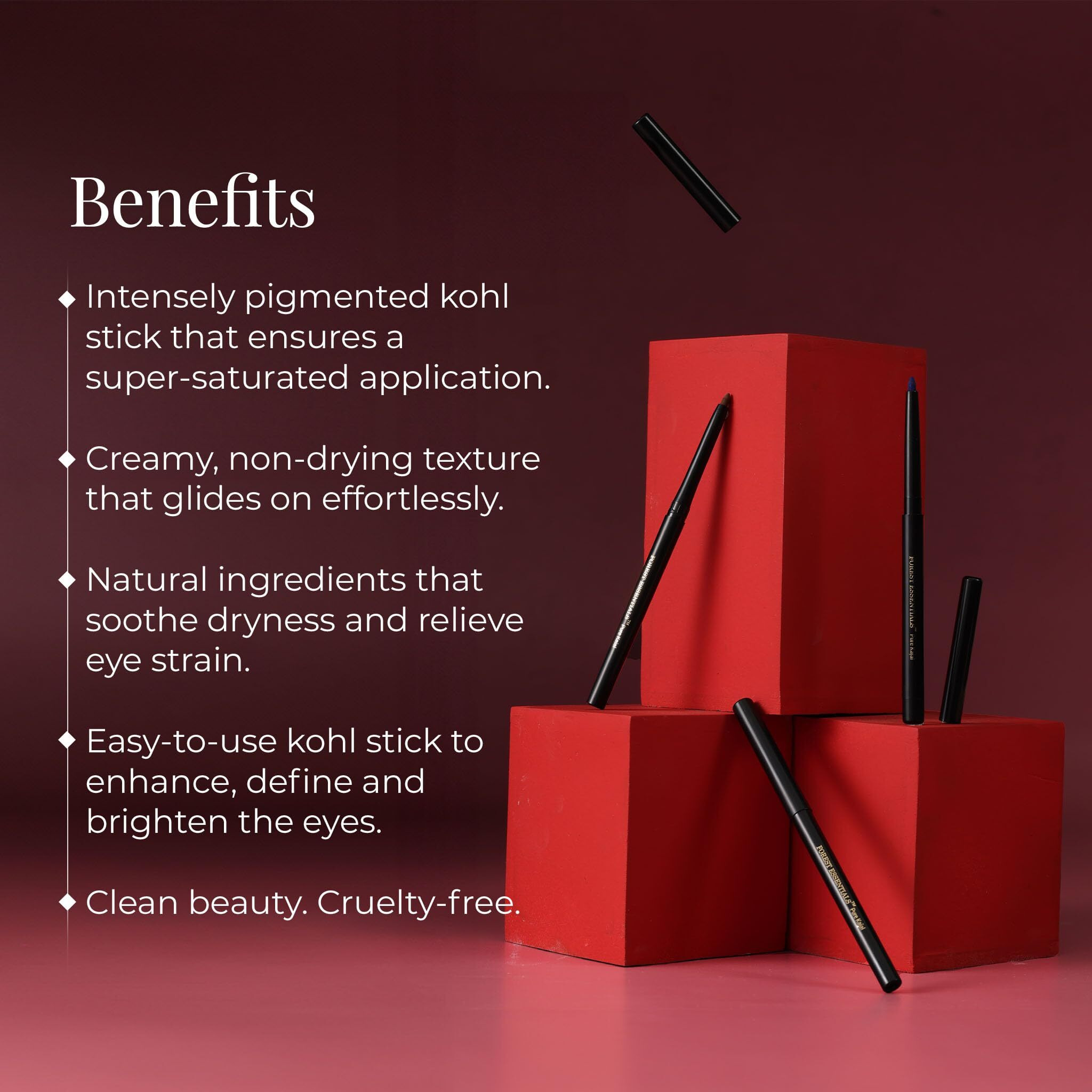 Forest Essentials Gulaab Khaas Kajal Cobalt Blue | Made With Cow Ghee & Rose Petals | Natural Highly Pigmented Kajal | Helps In Cooling & Soothing The Eyes