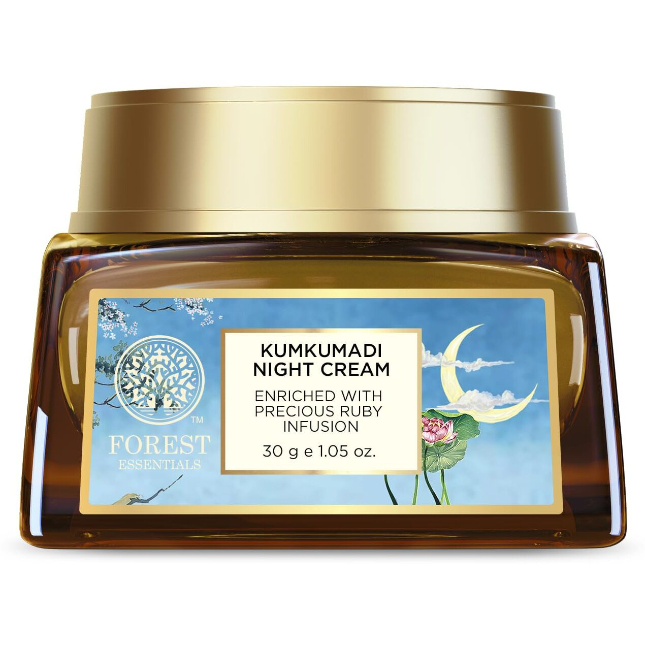 Forest Essentials Kumkumadi Night Cream | Ayurvedic Face Cream With Vitamin C | For Pigmentation & Acne Scars | With Kumkumadi Tailam